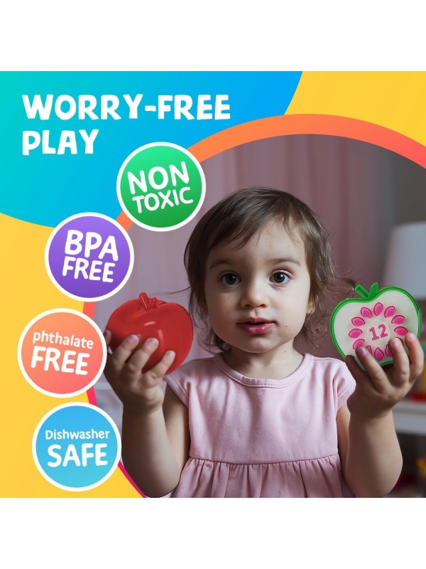 Skoolzy 44 Pc Counting Coins & Learning Set – Montessori Math Development Kit for 18 Months+