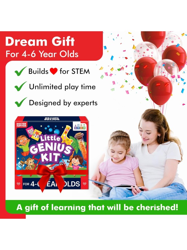Doctor Jupiter Little Genius Kit for Boys & Girls 4-6 Year Olds | Educational Toys for 4-5-6 | Learning Toys for Toddlers | Preschool Learning Activities | STEM Toys | Science Experiments
