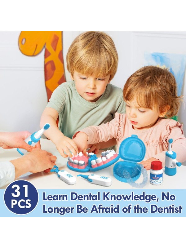 Lehoo Castle Doctor Kit for Toddlers 3-5 Girls, Kids Dentist Play Set, Toys for 3 4+ Year Old Girls, Pretend Play for Toddlers, Kids Doctor Playset, Medical Kits for Boys 3 4 5