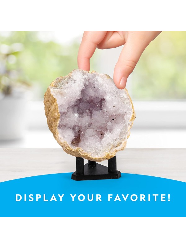 National Geographic Break Open 10 Premium Geodes – Includes Goggles & 2 Display Stands - Great STEM Science Kit, Geology Gift for Kids, Break Your Own Geodes with Crystals