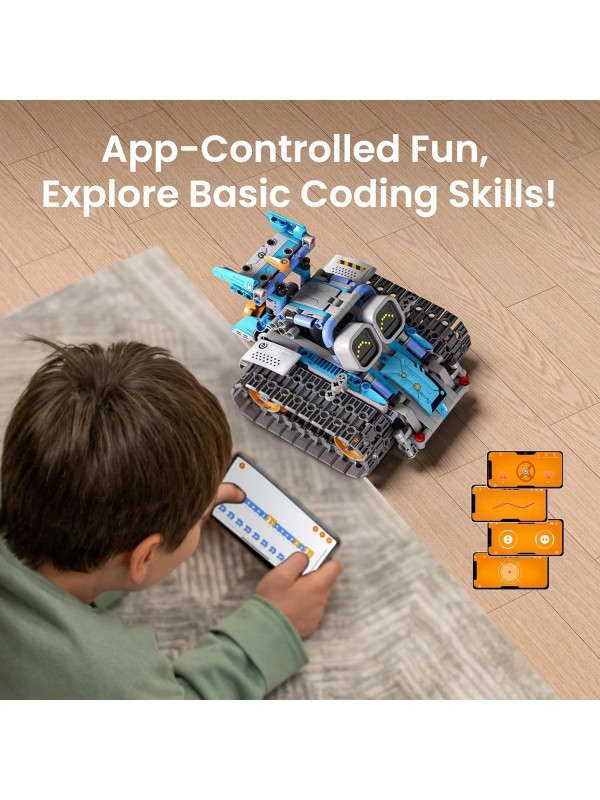 Sillbird Robot Building Kit with Remote Control for Boys Ages 8-14, STEM Coding Robotics Technic Toy Birthday Creative Gifts for Kids, Buildable 5in1 Models with 435 Pieces