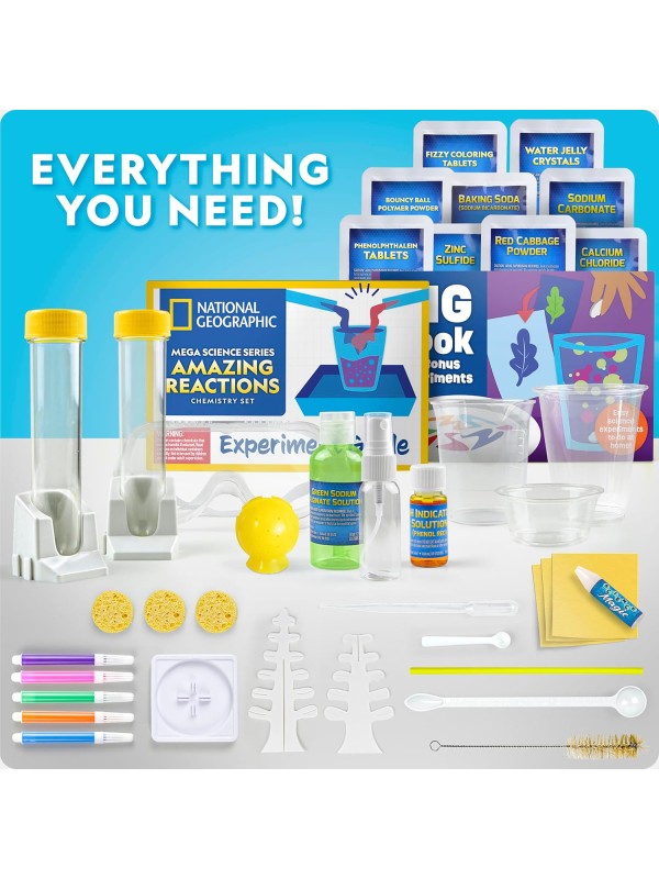 National Geographic Mega Science Lab - Science Kit for Kids with 130+ Easy Experiments, Featuring Earth Science, Chemistry Set, and Magic STEM Projects for Boys and Girls (Amazon Exclusive)