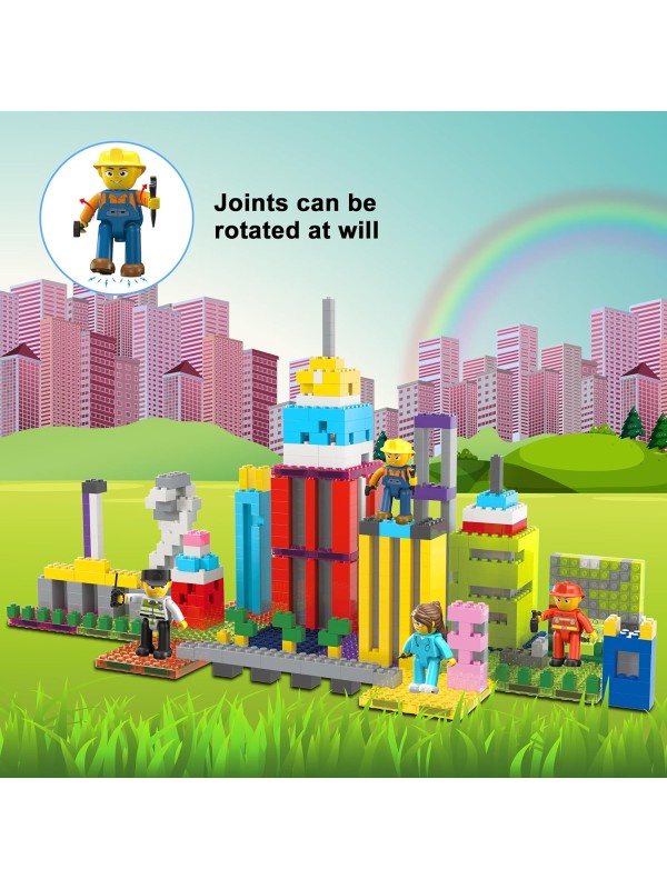 PicassoTiles Magnetic 4 Family Action Figures Toddler Toy Magnet Expansion Pack Educational Add-on STEM Learning Kit Toys Pretend Playset for Construction Building Block Tiles Child Brain Development