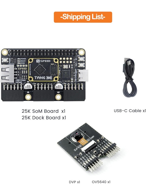 Sipeed Tang Primer 25K GW5A FPGA Development Board, 64Mbits Linux RISCV Single Board Computer, with MIPI 2.5Gbps Ethernet PMOD Port for FPGA Education, Support SDRAM HDMI Camera Module (PMOD Bundle)