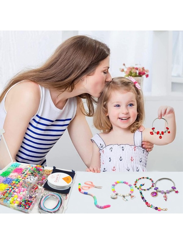 leitait Girls Toys Bracelet Making Kit -3400pcs Charm Jewelry Making Kit Supplies,Unicorn/Mermaid Crafts Birthday Christmas Gifts for Girls Ages 5 6 7 8 9 10 11 12 Years Old
