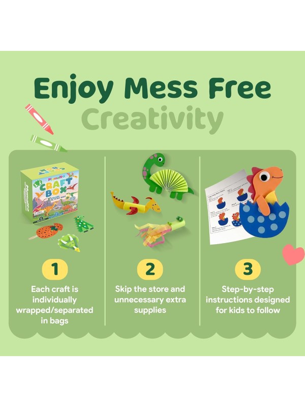 Craft Box for Kids - 10 Creative Arts and Crafts for Kids Ages 4-8, Fun, No Mess Educational Preschool & Homeschool Art Projects, Toddler Crafts Kit Supplies, 3 4 5 6 7 8 Year Old Girls & Boys