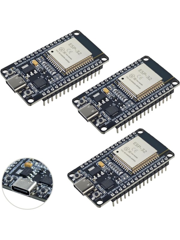3Pack ESP32 ESP-32S Development Board USB-C WiFi Bluetooth Dual Core Microcontroller for Arduino IDE, Support AP/STA/AP+STA, CP2102 Chip ESP-WROOM-32